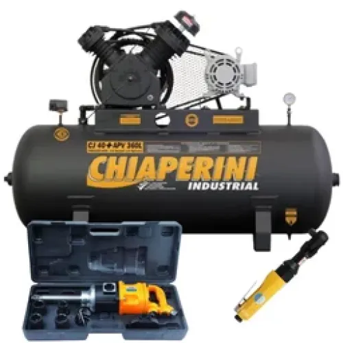Combo Compressor 40 + APV 360 Litros Trifásico 220/380V 10HP + Ferramentas Pneumáticas CHIAPERINI-K7708
